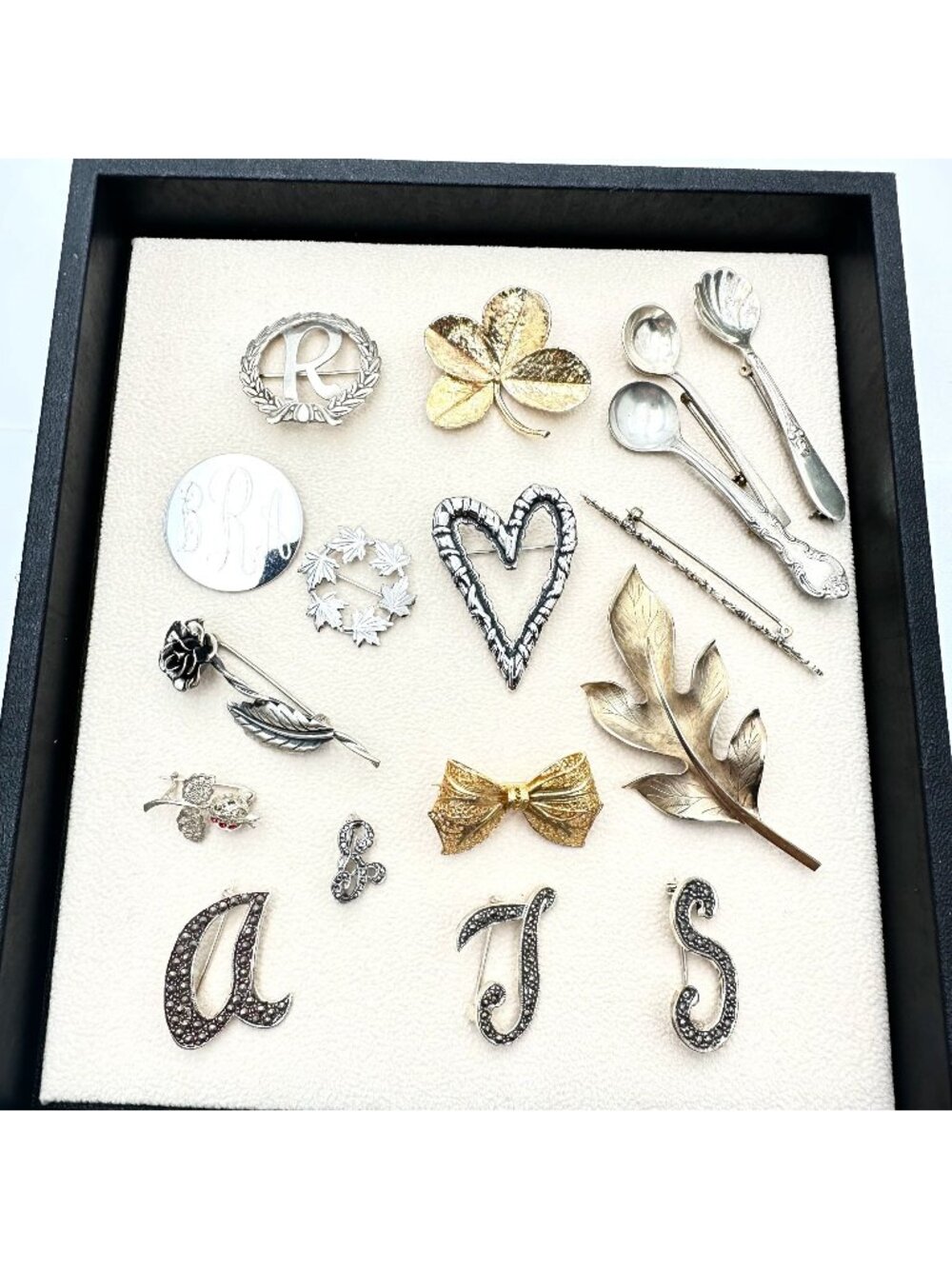 Sterling Silver Brooches Pins Lot 89 Grams Wear Scrap or Resell All XRF Tested